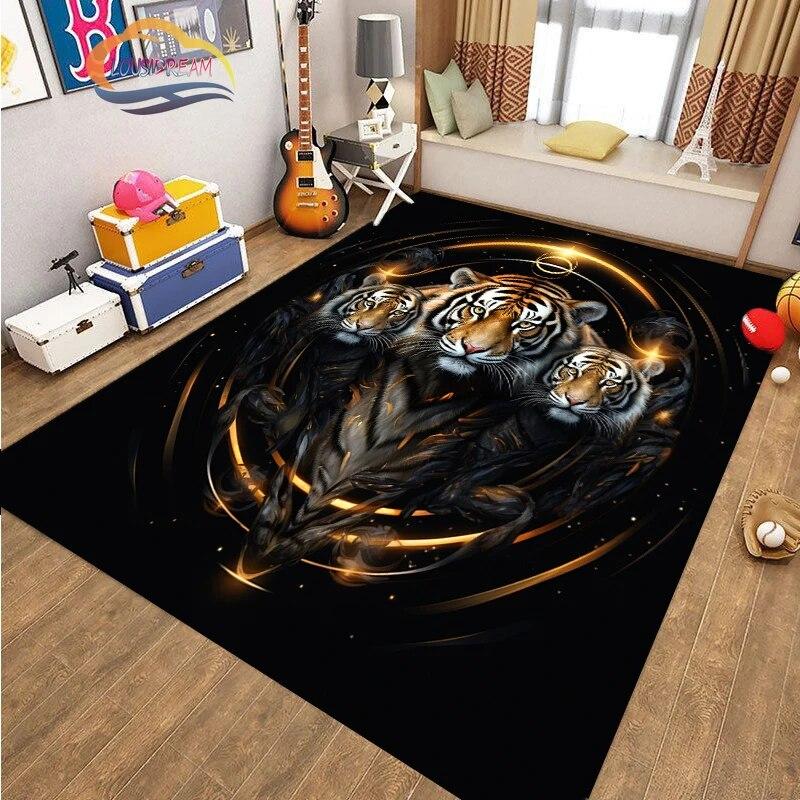 Коврик для пола с изображением животных, крутой тигр, модный ковер с рисунком для украшения дома, подарки, нескользящий коврик для гостиной и детской кровати