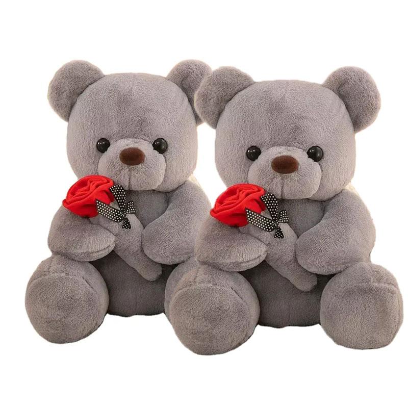 Hot Selling Cute Rose Teddy Bear Super Soft Plush Stuffed Animal Toy for Valentine's Day Filled with PP Cotton