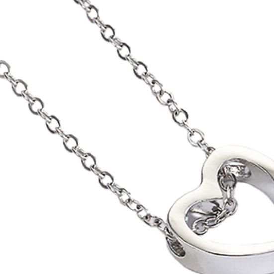Women Necklace Hollow Out Heart Jewelry Long Lasting Bright Luster Pendant Necklace for Festival
