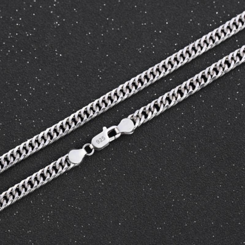 New 925 Sterling Silver  20/22/24 Inch 6mm Side Chain Necklace For Woman Man Fashion Charm Jewelry Gift