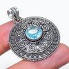 Натуральный драгоценный камень топаз Swiss Blue, ювелирное изделие из стерлингового серебра 925 пробы, кулон 1,73" AP-14348