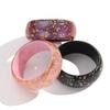 Gold Foil Round Bangles Glitter Resin Bangles Trendy Wide Bangles  for Women