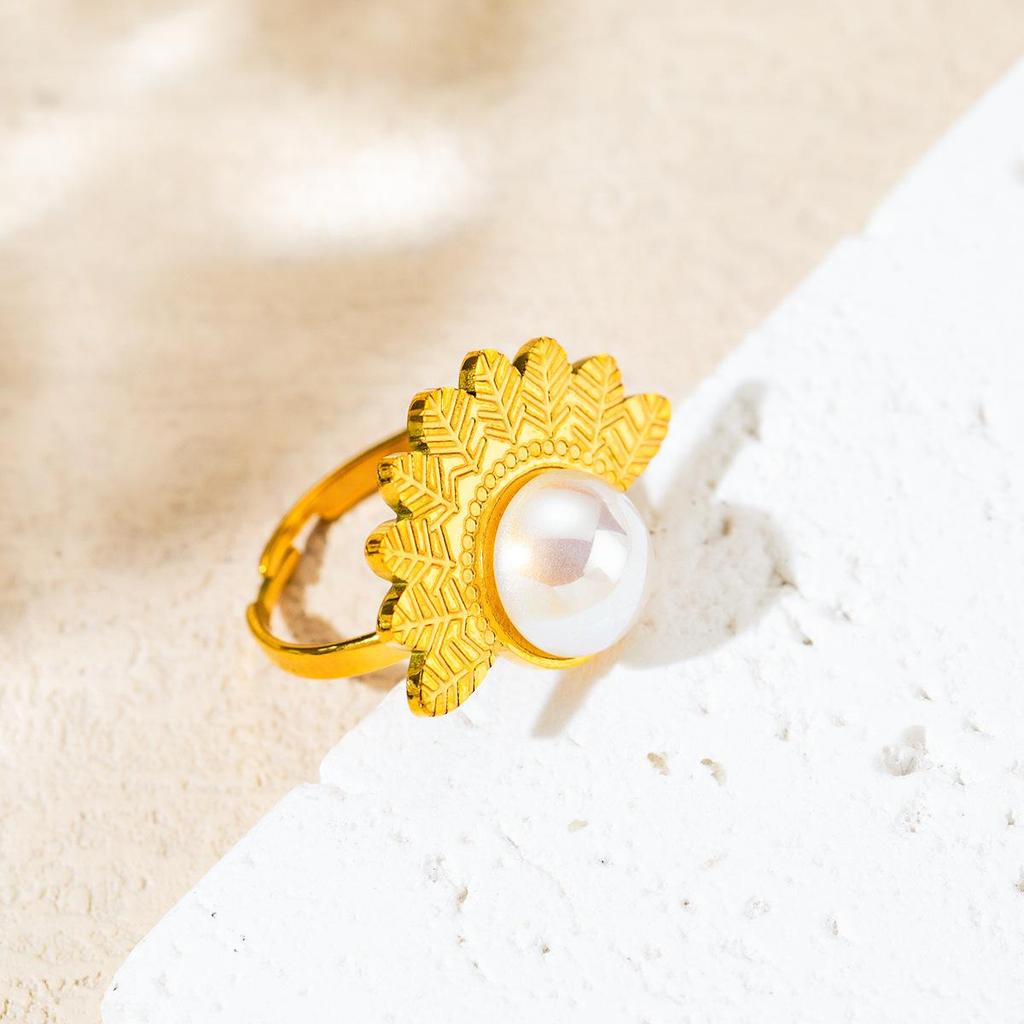 Комплект женских украшений из нержавеющей стали: Не тускнеющее ожерелье, серьги и кольцо - Модные аксессуары