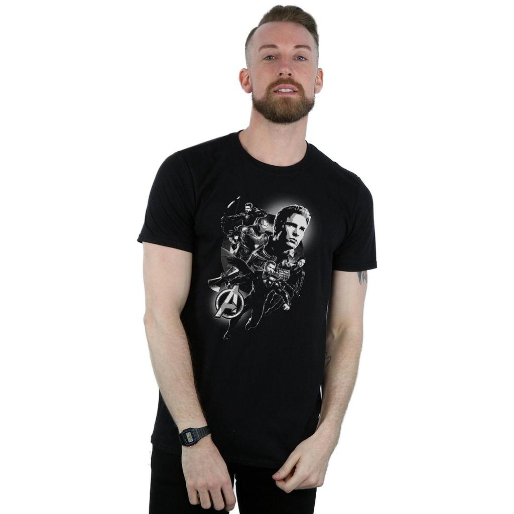 Marvel Mens Avengers Endgame Mono Heroes T-Shirt