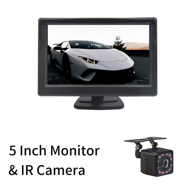 Hippcron 5-дюймовый автомобильный монитор TFT LCD 5 дюймов HD Digital 16:9 800*480 Экран 2-сторонний видео вход для камеры заднего вида DVD VCD