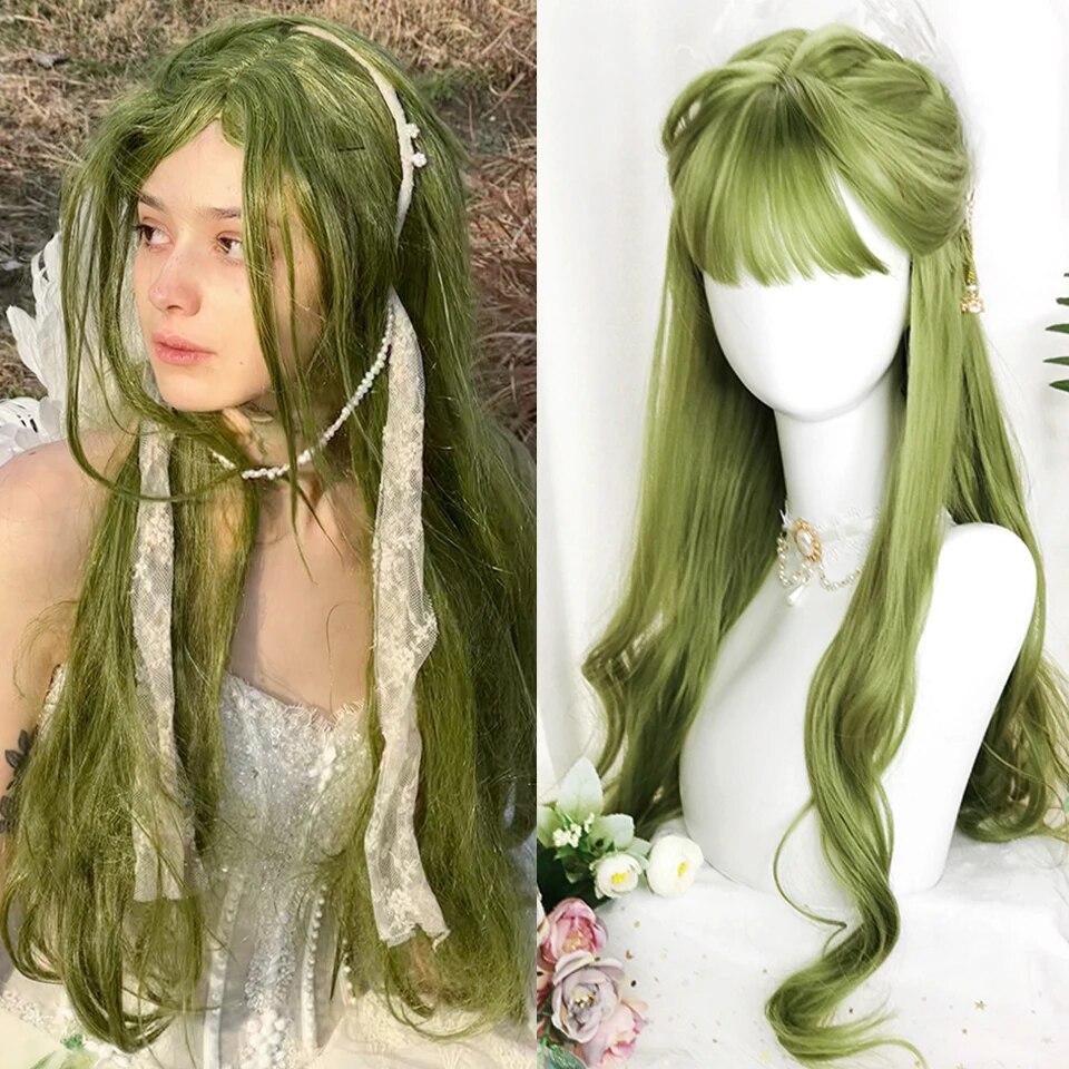 Синтетический длинный прямой розовый парик женский косплей парик с челкой термостойкое волокно повседневные накладные волосы для вечеринок