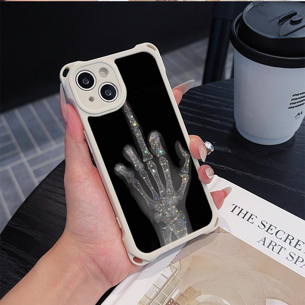 Мягкие чехлы для телефонов Ae80 Gesture Greeting Design Art для iPhone 16 15 14 13 12 11 Pro Max 8 Plus XR с ремешком на запястье, защитным шнурком для углов, задней крышкой