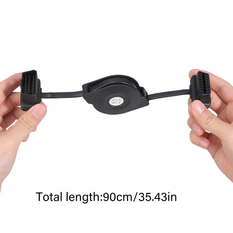 Adjustable Length OBD2 Extension Cable 16Pin Male To Female Flat Ribbon Connectors For Car Diagnostic Scanner GPSs Trackers
