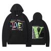 Vlone Letter Autumn/Winter Fleece Hip Hop Hoodie - Unisex, Loose Fit with Big V Back Design
