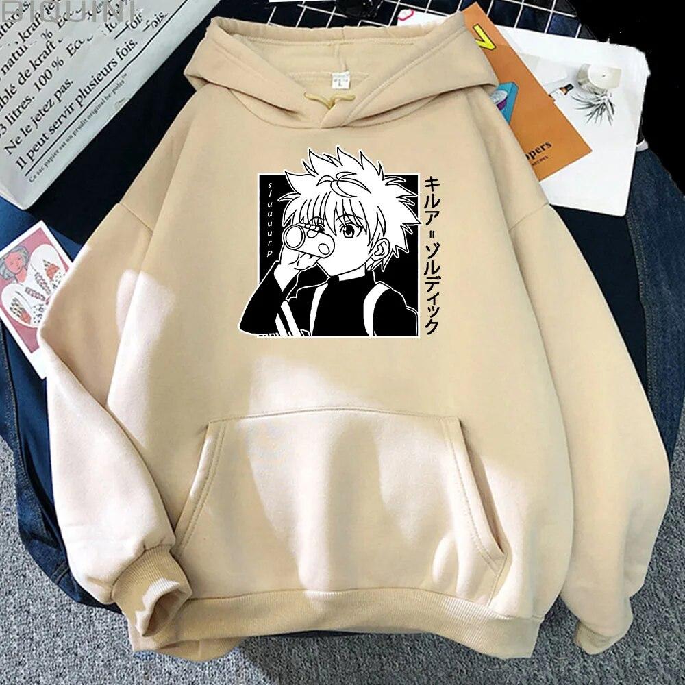 Killua Толстовка женская унисекс Kawaii Hunter X Hunter свободная толстовка с рисунком с капюшоном осень-зима теплая японская уличная одежда