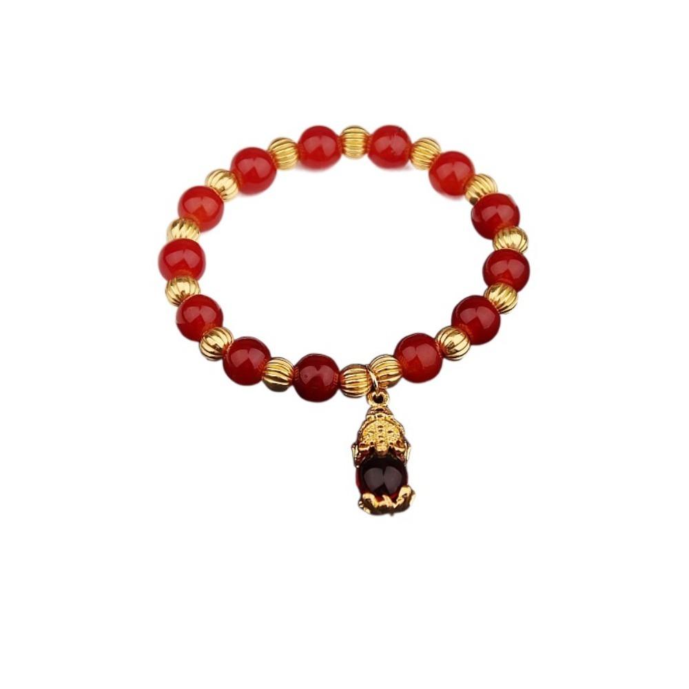 Винтажный браслет из имитации мраморного камня, нежные браслеты с бусинами, браслет с подвеской Пиксю, мужской, женский