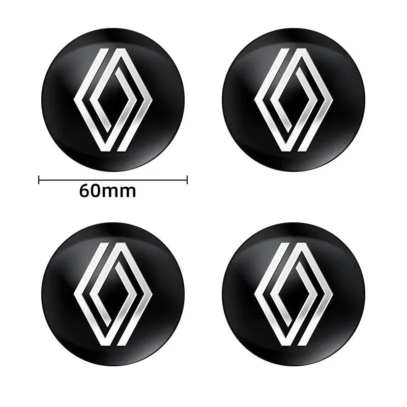 For Renault 2026 New Hub Caps 4pcs 56mm 60mm 65mm Car Wheel Center Hub Cap Rim Cover Emblem Stickers For Renault koleos duster m