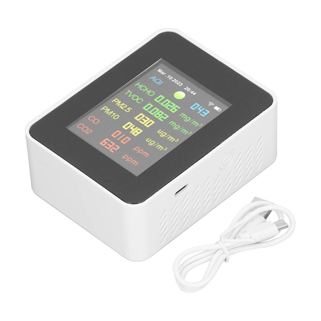 9 In 1 Air Quality Monitor WiFi Air Detector Color LCD Digital Display Multifunctional Indoor Test Meter