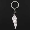 Fashion Angel Wings 50x17mm Pendant 30mm Key Ring Metal Chain Silver Color Men Car Gift Souvenirs Keychain