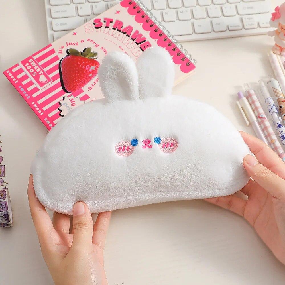 Plush Pencil Case Kawaii Pig Animals Large Capacity Pencils Bag Pen Case School Supplies Stationery Gift Kawaii Bag