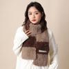 Cute Plush Scarf Women's Winter Versatile New Zebra Pattern Black and White Stripes Winter Warm Scarf