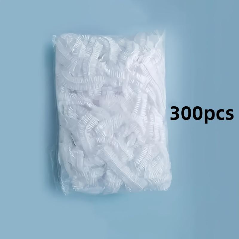 300/100/Piece Heavy-Duty Elastic High-Quality Disposable Shower Caps - Transparent Plastic