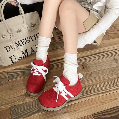 Универсальные ретро кроссовки на танкетке с цветовой блокировкой, для тренировок в немецком стиле, женские летние модные на шнуровке, на подошве-маффин, повседневные и удобные спортивные с