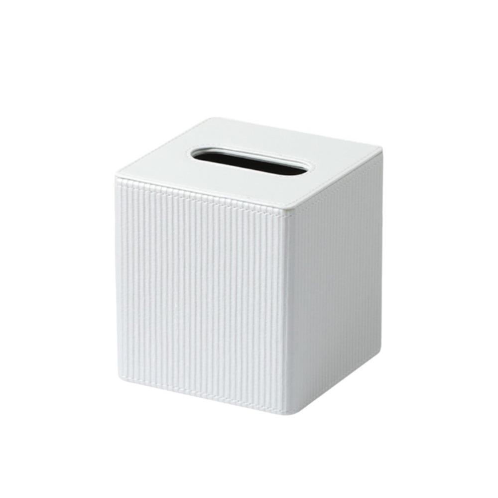 Квадратная салфетница из ПУ-кожи Магнитное закрытие Полоска в стиле римской колонны Диспенсер для салфеток Подкладка из короткого ворса Расширенное отверстие