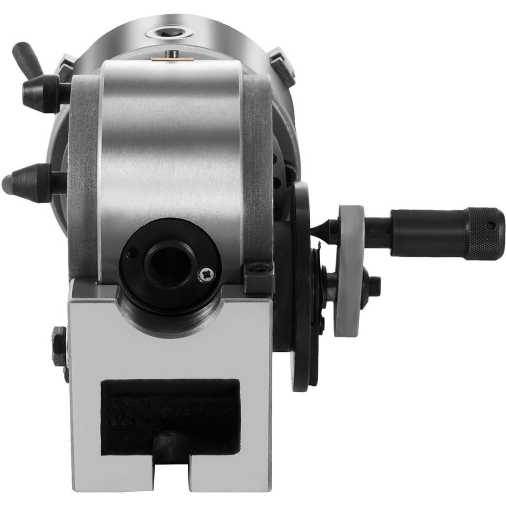 BS-0 Precision Dividing Head, Horizontal Dividing Head with 3-Jaw Chuck, MT2 Tailstock BS-0 5" Semi Universal Dividing Head for Milling Machine Mill