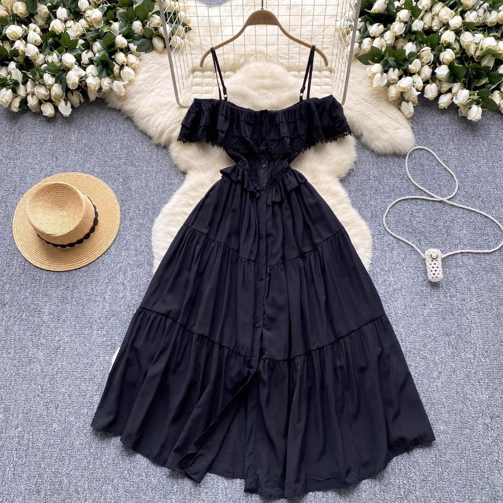 Sexy Off Shoulder Beach Dress Women Slim High Waist Summer Yellow Midi Dresses Elegant Ladies Elegant Party Dress