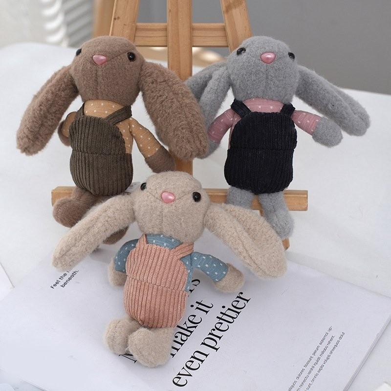 Adorable Long-eared Bunny Keychain Plush Rabbit Doll Soft Toy For Bags And Gifts