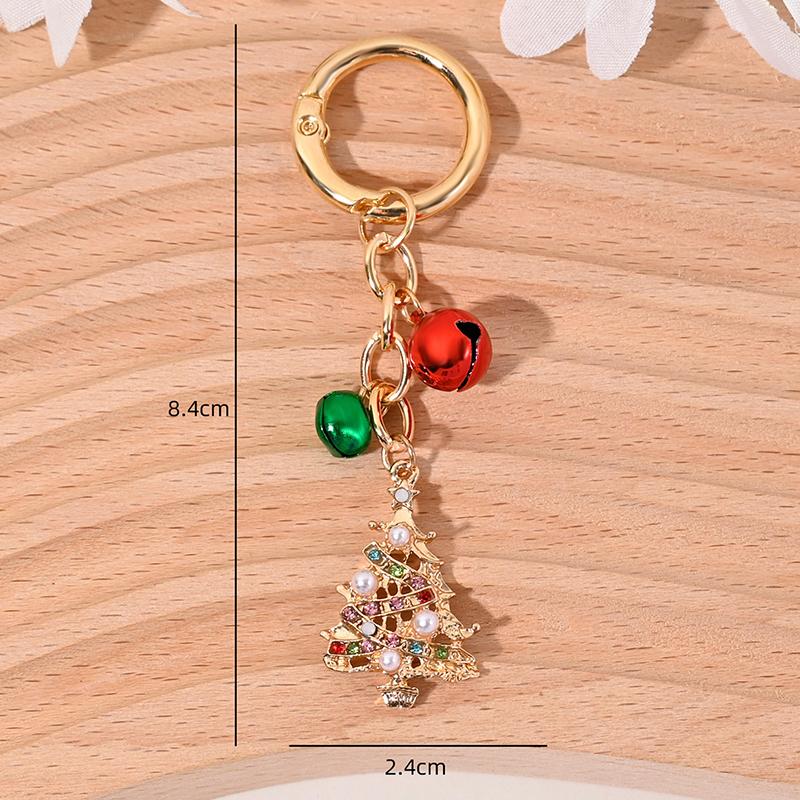 Рождественская елка Санта Клаус Брелоки Шарм для сумки для женщин Изысканная подвеска для сумки Брелок для ключей от машины Ювелирное изделие Рождественский подарок