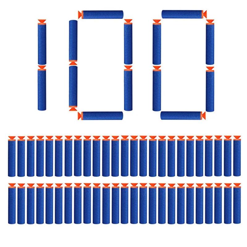 Пенные дротики 7,2 см для пистолетов Nerf, 100 шт. Пули с присоской, Высококачественные безопасные патроны для большинства бластеров, Детский игрушечный пистолет