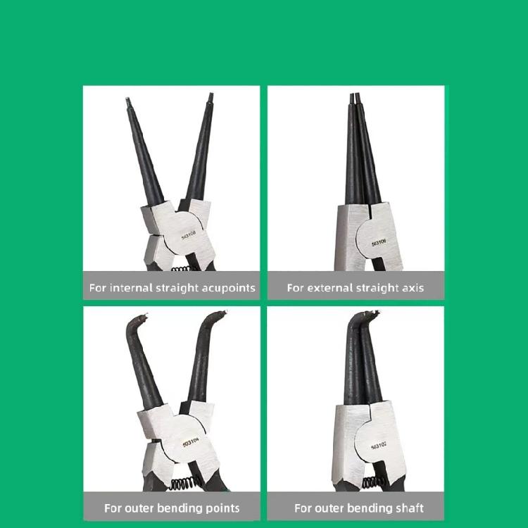 Эргономичные плоскогубцы для стопорных колец из углеродистой стали, точные, с прямыми и изогнутыми наконечниками, 4 шт.