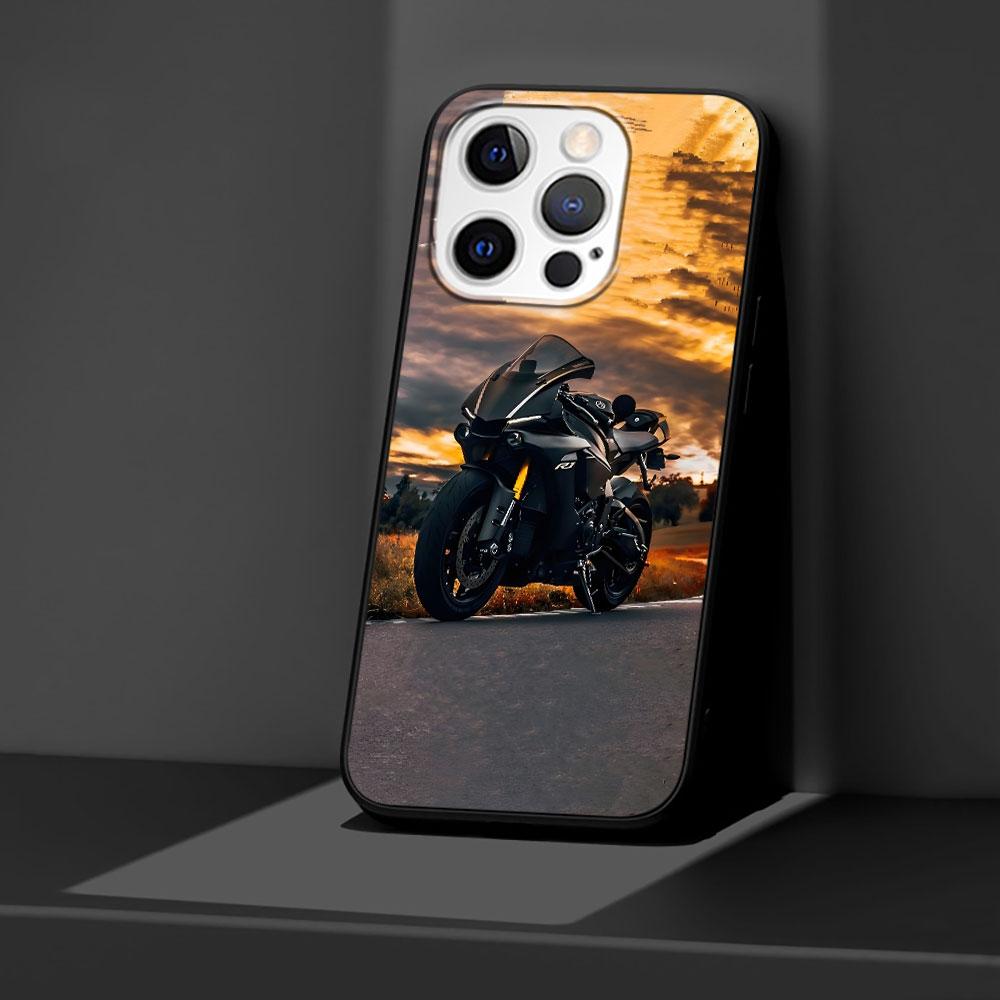 Мотоциклетный чехол для Apple iPhone 14 11 7 SE 2020 8 X XS 13 12 Mini XR 15 Pro Max Силиконовый Черный Мягкая Накладка на Телефон