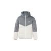 Printed Logo Patchwork Hooded Down Jacket Men Outerwear Gray DV1132-084