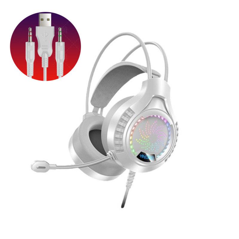 Компьютерная гарнитура с микрофоном 7,1-канальная светящаяся USB-игровая стерео музыкальная Наушники с шумоподавлением