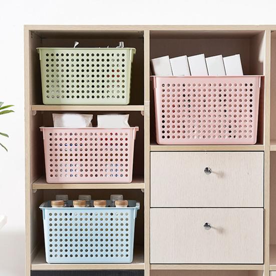 Storage Basket Versatile Hollow Design Storage Box Space-saving Sundries Organizer for Cosmetics Clothes Toy Food