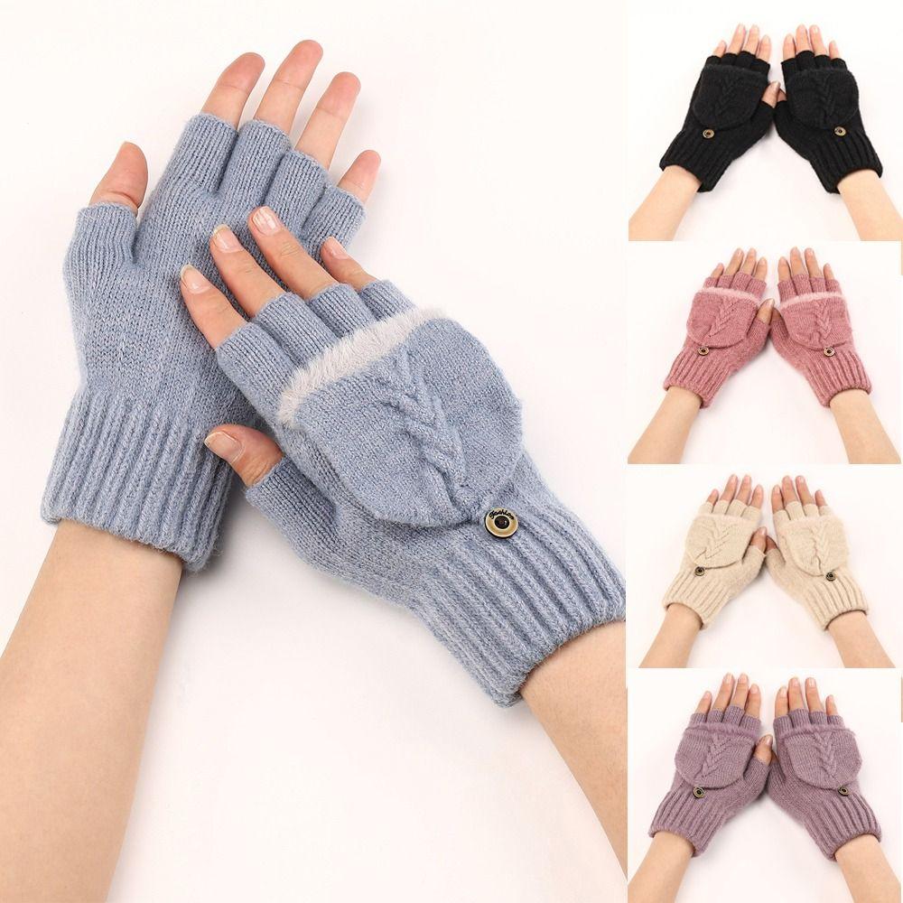 Half Finger Student Writing Gloves Hand Warmers Outdoor Mittens Fashion Business Gloves  Girl Boys