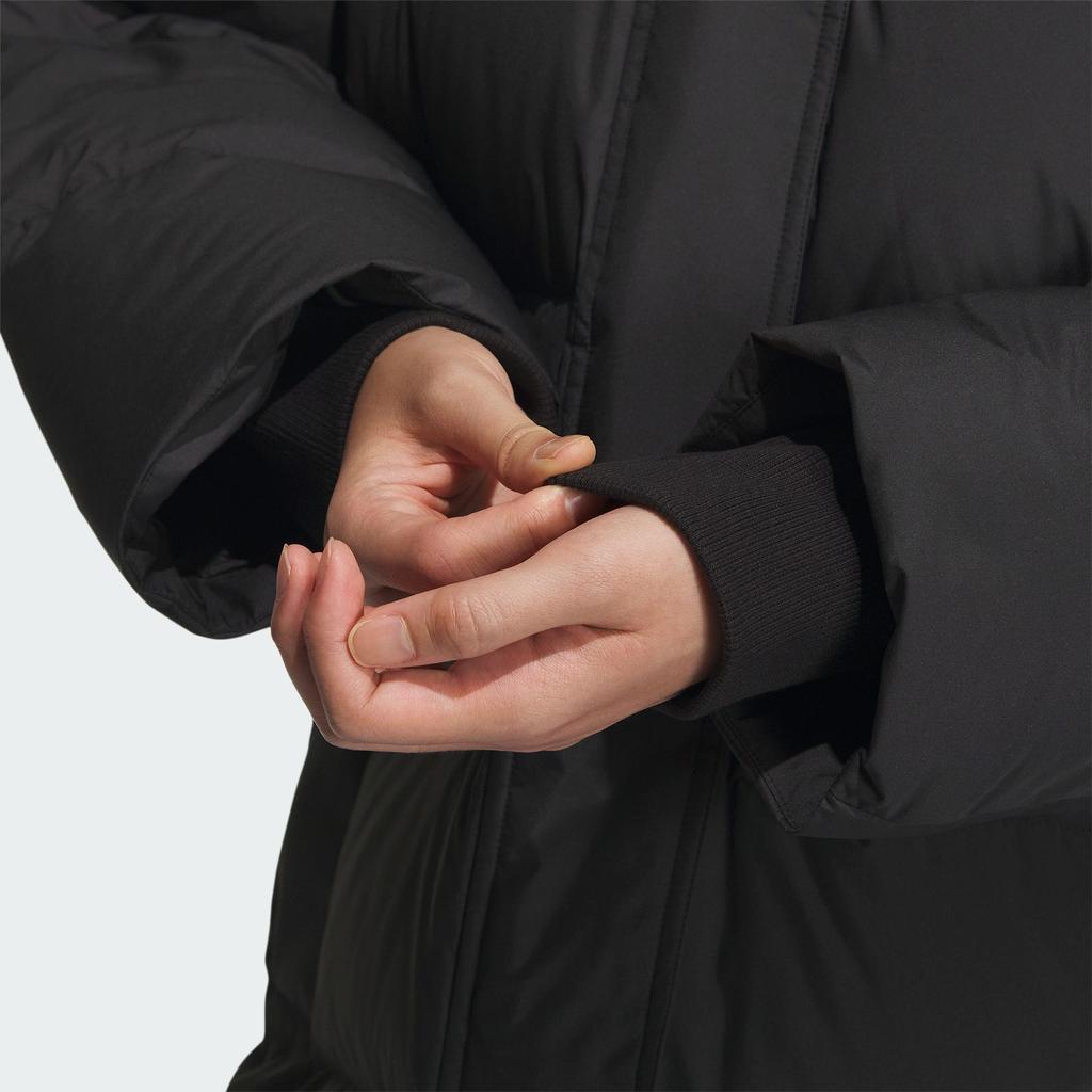 Adidas Длинная спортивная повседневная куртка с капюшоном, ветрозащитная, водонепроницаемая, женская куртка черного цвета IV7556