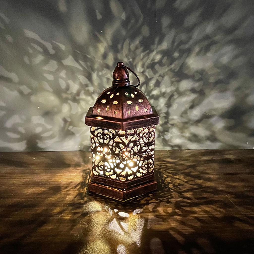 Middle East Arab Vintage Iron Art LED Lanterns Hanging Lamp Hollowed Out Metal LED Hanging Lighting for Home Decors
