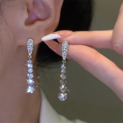 Новая Мода Длинные Серьги-Подвески с Кисточками из Страз для Женщин Девушек Подарок Ювелирные Изделия Оптом