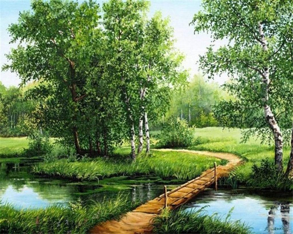 5D Diamond Mosaic Round Diy Diamond Painting for Adults Handicraft Spring Scenic Picture Art Wall Decor