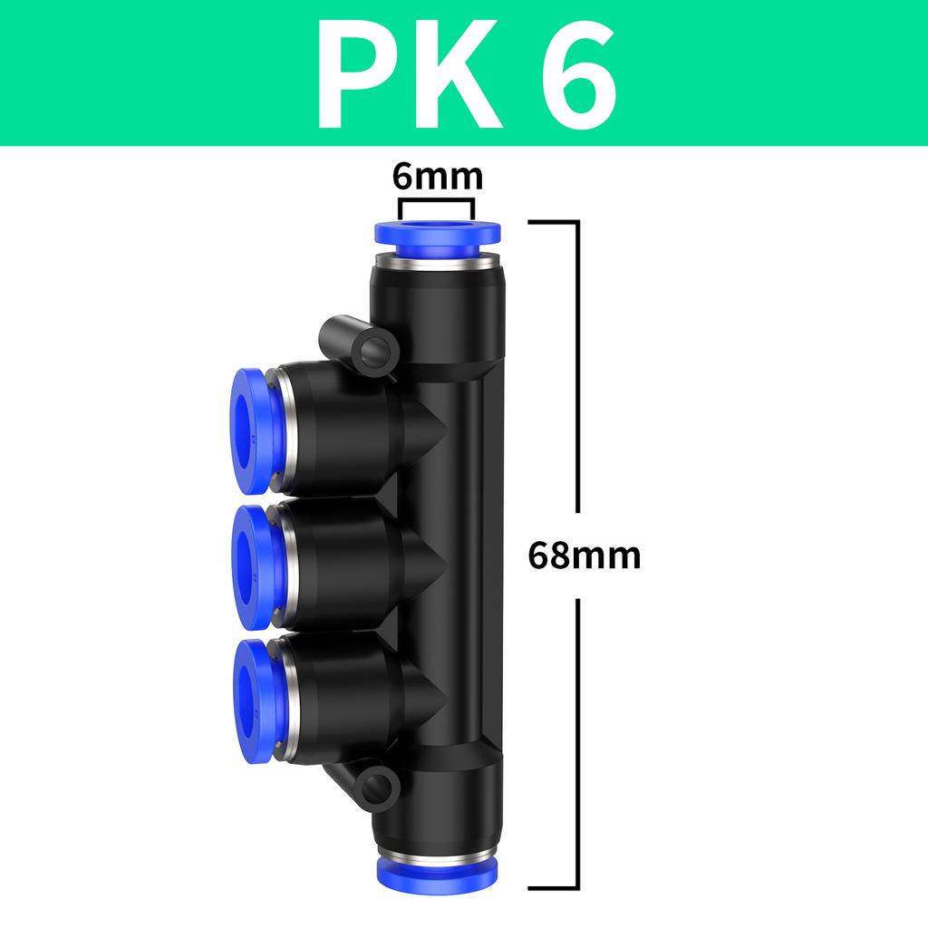 1/10/50pcs PK Pneumatic Connector Plastic 5-way Variable Diameter Water Pipe Connector Quick-plug Air Distributor 4/6/8/10/12mm