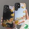Золотой конь скачет Подходит для Samsung Galaxy S25 Ultra S20 FE S21 S22+ S23 Plus S24 S26 Edge магниты Стекло Чехол для телефона