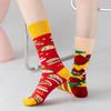 Asymmetric Cartoon Mid-Calf Cotton Socks for Men and Women - Trendy European & American Fashion