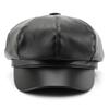 Octagonal Hat Personality Spring and Autumn Solid Color Light Plate Leather Painter Hat Outdoor Street Warm Beret
