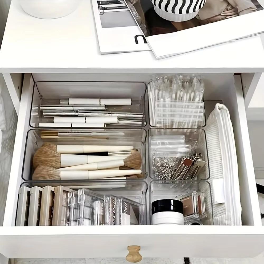 Transparent Plastic Trays Organizer Compartment Stackable Drawer Dividers  Bedroom Dresser