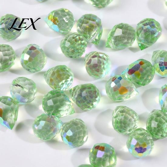 Crystal Beads for Ornaments Faceted Teardrop Glass Beads, Water Drop Loose Spacer Top Drilled DIY Earring Necklace Components Sun Catcher, Bracelet