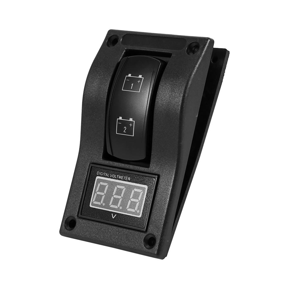 12V DC Marine Boat Voltmeter LED Dual Battery Test Panel Rocker Switch On OFF on