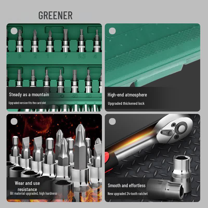 GREENER Наборы автомобильных и бытовых инструментов