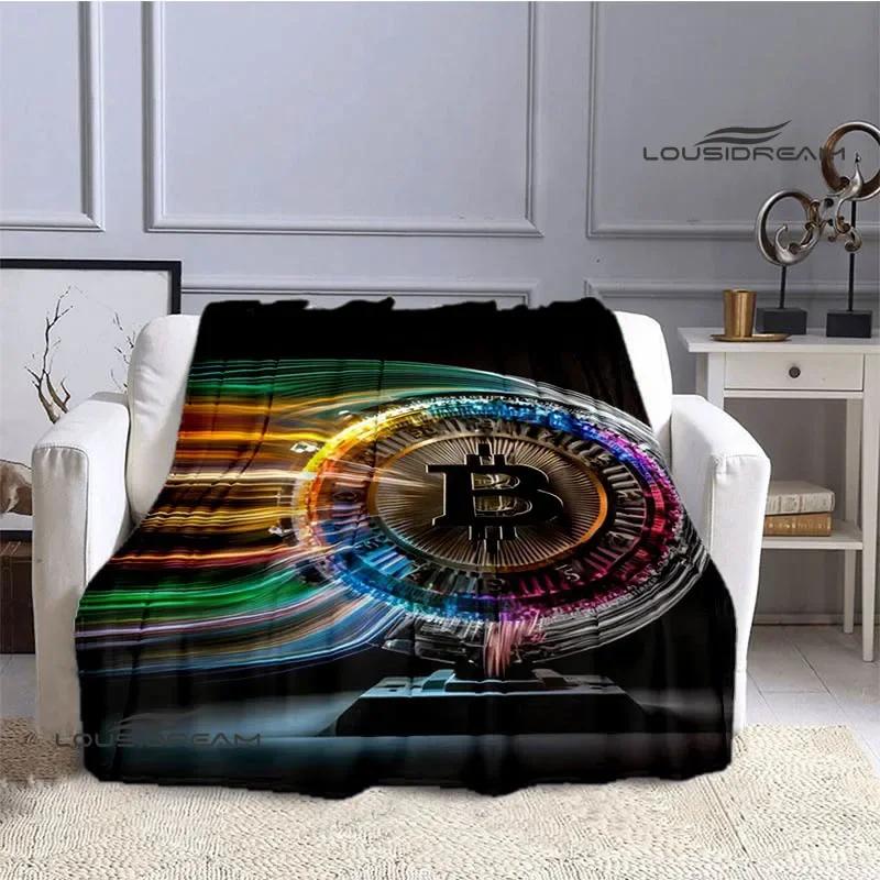 Одеяло Bitcoin Fashion Printed Детское теплое одеяло Мягкое уютное одеяло из фланели Одеяло для дивана-кровати Дорожное одеяло Подарок на день рождения