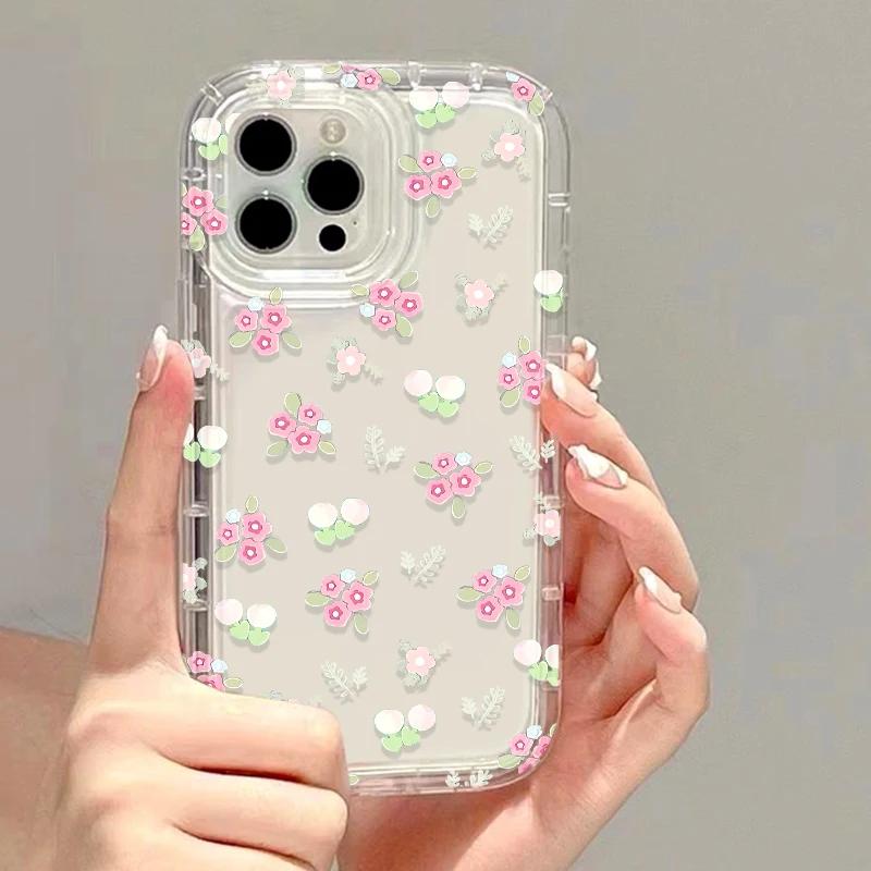 Модные цветочные прозрачные чехлы для телефона для lPhone 15 iPhone 17 Air 16e 16 Pro Max 14 13 11 12 XR XXs Max Capa Мягкая силиконовая крышка
