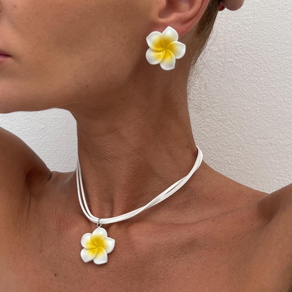 Серьги-цветы в форме яйца, ожерелья, комплект украшений в стиле Богемия, украшения в стиле Богемия, вечеринка