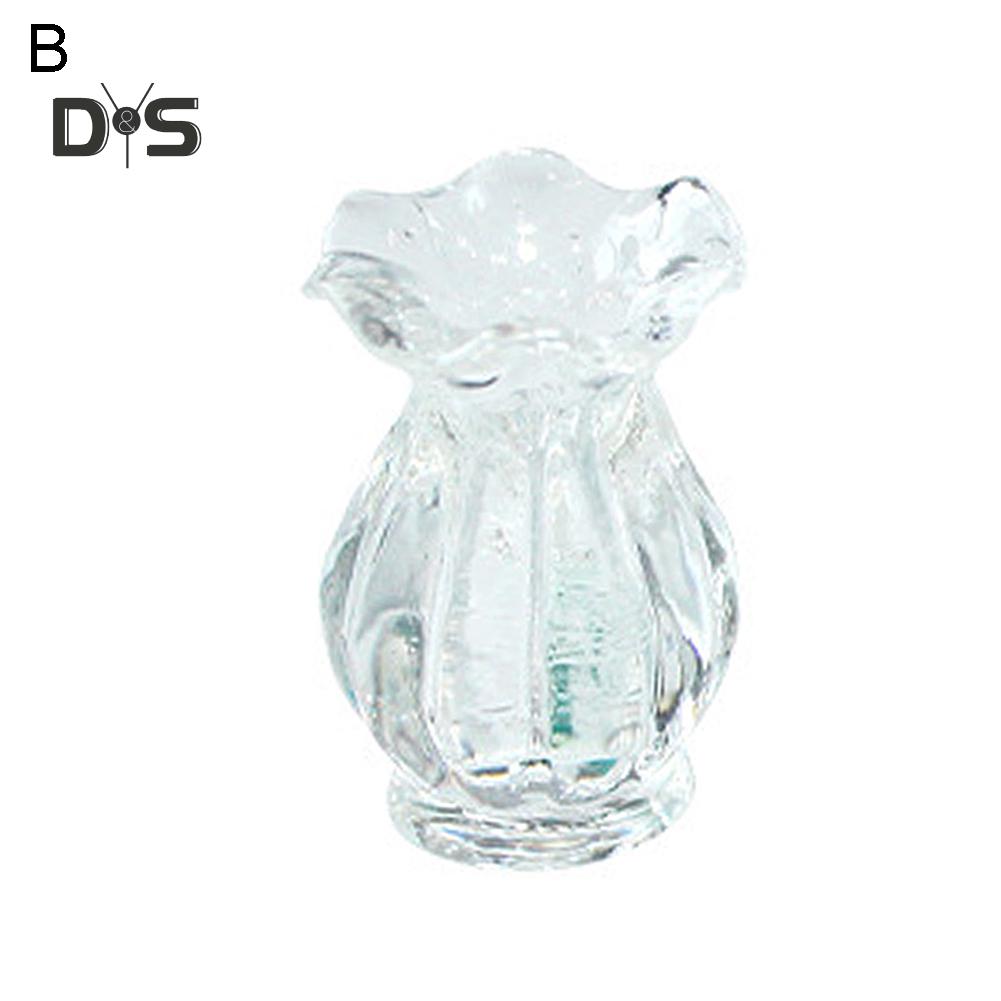 Миниатюрная стеклянная кружевная ваза с цветами разных цветов для кукольных домиков